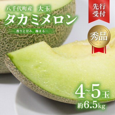 【先行受付2026年6月上旬以降発送】タカミメロン 秀品 4-5玉 約6.5kg [AX064ya]