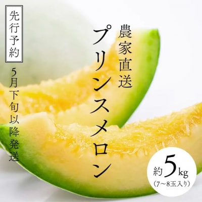 【先行受付】 2027年5月下旬以降発送 プリンスメロン 1箱 約5kg ( 7～8玉入り)