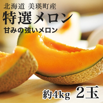 ≪令和7年産予約受付!≫美瑛選果　特選メロン2玉(約4kg) 