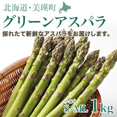 【先行予約】グリーンアスパラ 1kg(S～MLサイズ)<令和8年発送 > 北海道産 サスケの家
