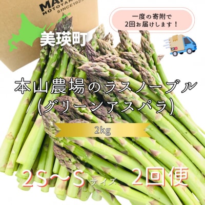 幻のアスパラ【2S～Sサイズ 2kg 2回便】令和8年産!  北海道産 ラスノーブル