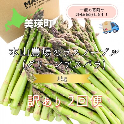 令和8年産! 幻のアスパラ【訳あり 1kg 2回便】グリーンアスパラ 北海道産 ラスノーブル