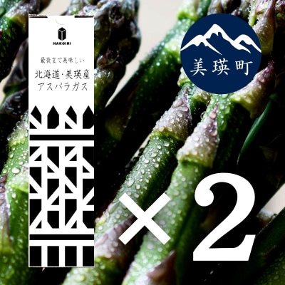 アスパラ 【令和8年産先行受付】「畑発・冷蔵庫のドアポケット行」HAKOIRI　400g × 2箱