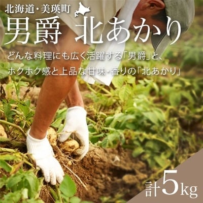 じゃがいも (男爵・北あかり)計5kg【令和8年産先行受付】黒木農場[006-27]