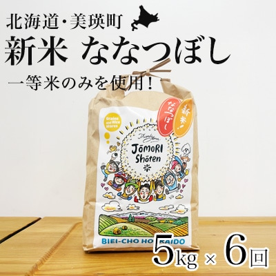 ななつぼし 米 定期便 5kg × 6回便 <令和8年産 > 一等米のみを使用 城守商店 