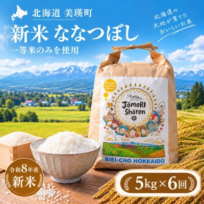 ななつぼし 米 定期便 5kg × 6回便 <令和8年産 > 一等米のみを使用 城守商店 