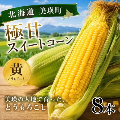 【先行予約】北海道 とうもろこし(黄色)8本 イエローコーン 令和8年産 おおとり
