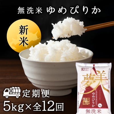 令和7年産新米≪先行受付≫ 【定期便】ゆめぴりか 5kg 《無洗米》全12回