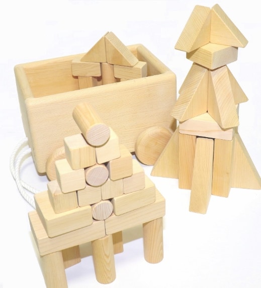 【創造力を育てる】青森ひばの積み木プレミアムセット(4段/無塗装・天然仕上げ)