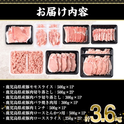  鹿児島県産豚肉バラエティセット(計3.6kg)