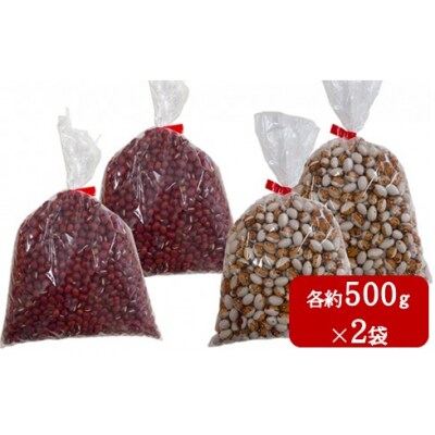 <2025年11月中旬よりお届け>壮瞥町産 小豆・とら豆セット 各約500g×2袋 SBTA042