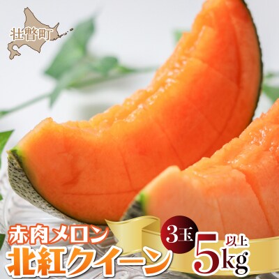 <2026年7月上旬よりお届け>赤肉メロン(北紅クイーン)3玉入り 約5kg以上 SBTP005