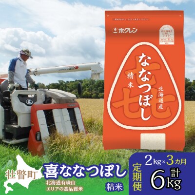 【3ヶ月定期配送】(精米2kg)ホクレン喜ななつぼし SBTD079