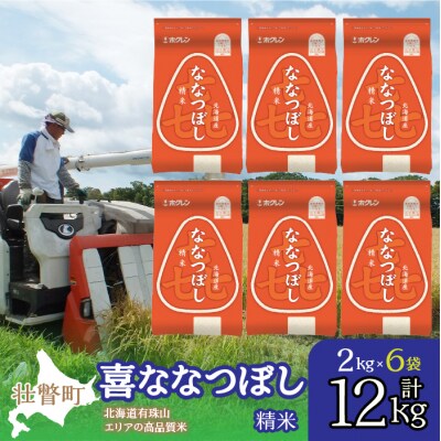 【令和7年産】(精米12kg)ホクレン喜ななつぼし(2kg×6袋) SBTD089
