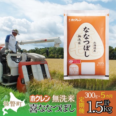 【令和7年産】【5ヶ月定期配送】(無洗米300g)ホクレン喜ななつぼし SBTD158