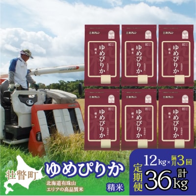 【令和7年産】【隔月3回配送】(精米12kg)ホクレンゆめぴりか(精米2kg×6袋) SBTD033