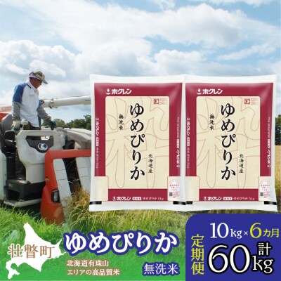 【R7年産】【6ヶ月定期】(無洗米10kg)ホクレンゆめぴりか(無洗米5kg×2袋) SBTD064