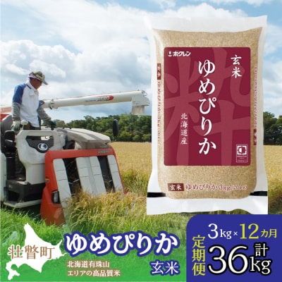 【令和7年産】【 1年定期配送】(玄米3kg)ホクレンゆめぴりか SBTD072