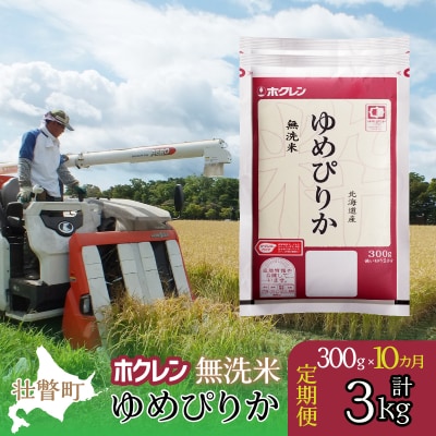【令和6年産米】【10ヶ月定期配送】(無洗米300g)ホクレンゆめぴりか  SBTD151