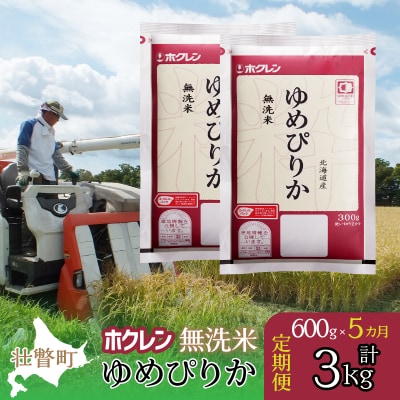 【令和6年産米】【5ヶ月定期配送】(無洗米600g)ホクレンゆめぴりか SBTD154