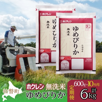 【令和6年産米】【10ヶ月定期配送】(無洗米600g)ホクレンゆめぴりか  SBTD155