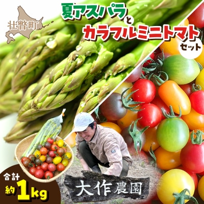 <2027年7月上旬よりお届け>大作農園『夏アスパラとカラフルミニトマト』約1kg SBTR004
