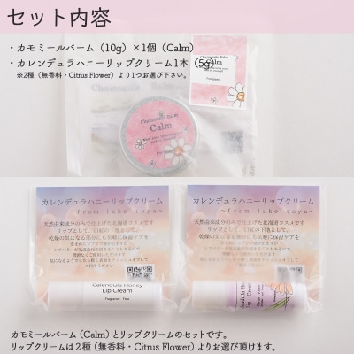 カモミールバーム1個 (Calm)とリップ1本(無香料) SBTX014-1