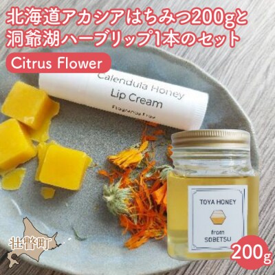北海道アカシアはちみつと洞爺湖ハーブリップ1本(Citrus Flower) SBTX006-2