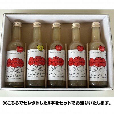 りんごジュース「北国の雫」(壮瞥町産りんご100%) 300ml×5本SBTA082