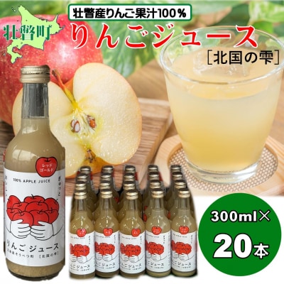 りんごジュース「北国の雫」(壮瞥町産りんご100%) 300ml×20本 SBTA083