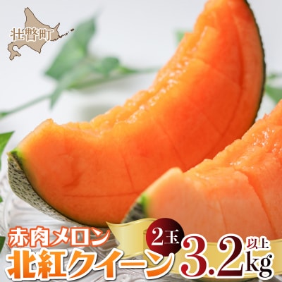 <2026年7月上旬よりお届け>赤肉メロン(北紅クイーン)2玉入り約3.2kg以上SBTP004