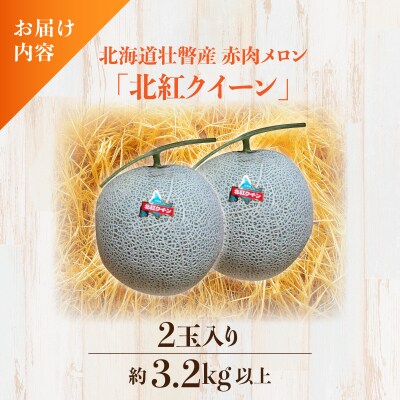 <2026年7月上旬よりお届け>赤肉メロン「北紅クイーン」2玉入り約3.2kg以上SBTP004