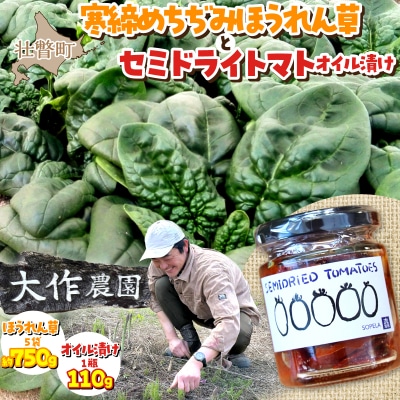 <2026年12月上旬よりお届け>寒締めちぢみほうれん草とセミドライトマトオイル漬けSBTR007