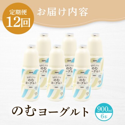 【定期便:全12回】北海道 のむヨーグルト900ml×6本【1101703】