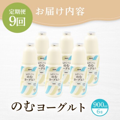 【定期便:全9回】北海道 のむヨーグルト900ml×6本【1101603】
