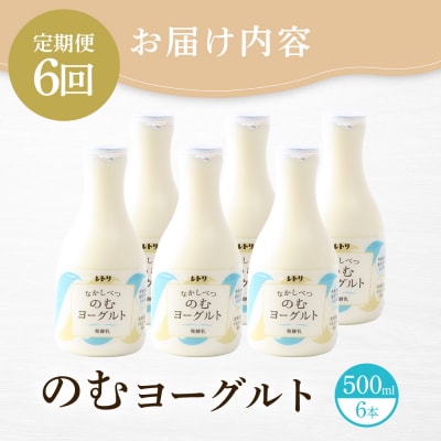 【定期便:全6回】【無添加】北海道 のむヨーグルト500ml×6本【1107503】