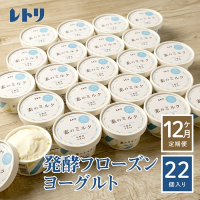 【定期便:全12回】【無添加】北海道 フローズンヨーグルト×22個【1106301】