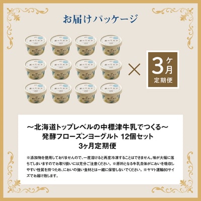 【定期便:全3回】【無添加】北海道 フローズンヨーグルト×12個【1108602】