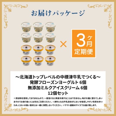 プレミアムミルクアイスクリーム×6個とフローズンヨーグルト×6個セット　3カ月定期便【11151】