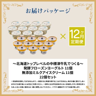 プレミアムミルクアイス×11個とフローズンヨーグルト×11個セット12カ月定期便【11158】