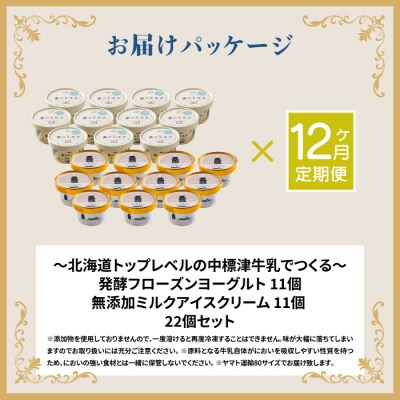 プレミアムミルクアイス×11個とフローズンヨーグルト×11個セット12カ月定期便【1115801】