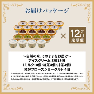 【定期便:全12回】アイスクリーム3種×18個とフローズンヨーグルト×4個セット【11160】