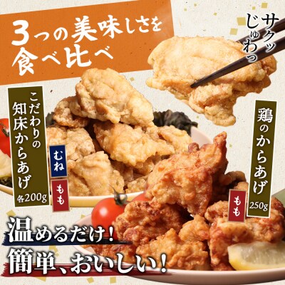 【レンジで簡単】知床からあげ(もも・むね)と鶏のからあげ計650gセット【3500703】