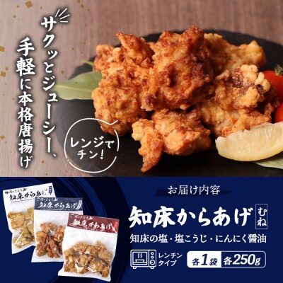 【レンジで簡単】知床からあげ【知床の塩・にんにく醤油・塩こうじ】むね750g【35023】