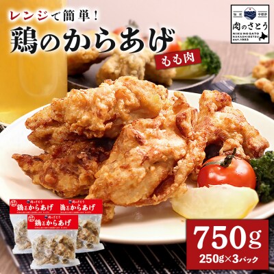 【レンジで簡単】鶏のからあげ もも肉750g(250g×3パック)【3500602】