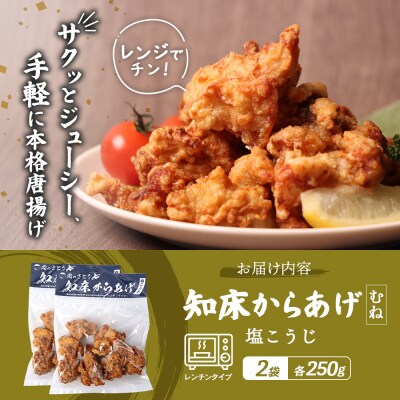 【レンジで簡単】知床からあげ【塩こうじ】500gセット(むね250g×2パック)【35039】