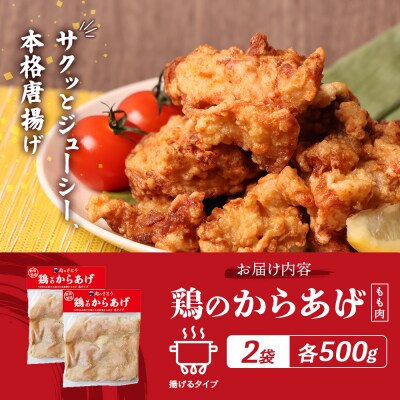 【揚げるタイプ】鶏のからあげ もも1.0kg(500g×2パック)【3501202】