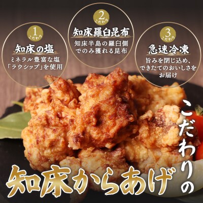 【揚げるタイプ】知床からあげ【にんにく醤油】もも・むね1.0kgセット【3506002】