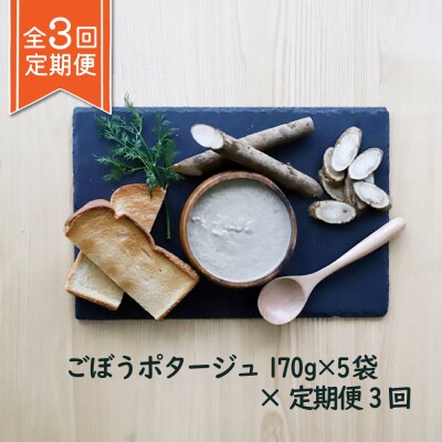 竹下牧場【定期便3ヶ月】ごぼうポタージュセット 5袋 計850g【2400901】