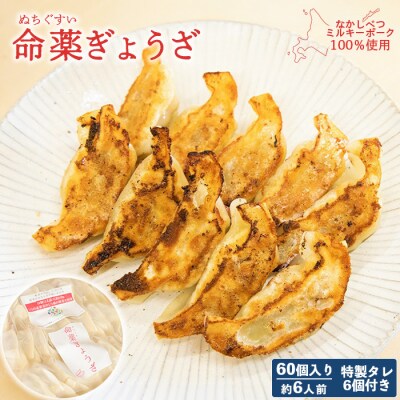【なかしべつミルキーポーク100%使用】 樹苞 命薬ぎょうざ60個(約6人前)【5301401】